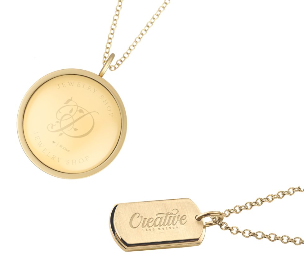 image of engraved chain lockets
